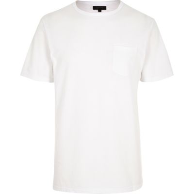 White chest pocket t-shirt